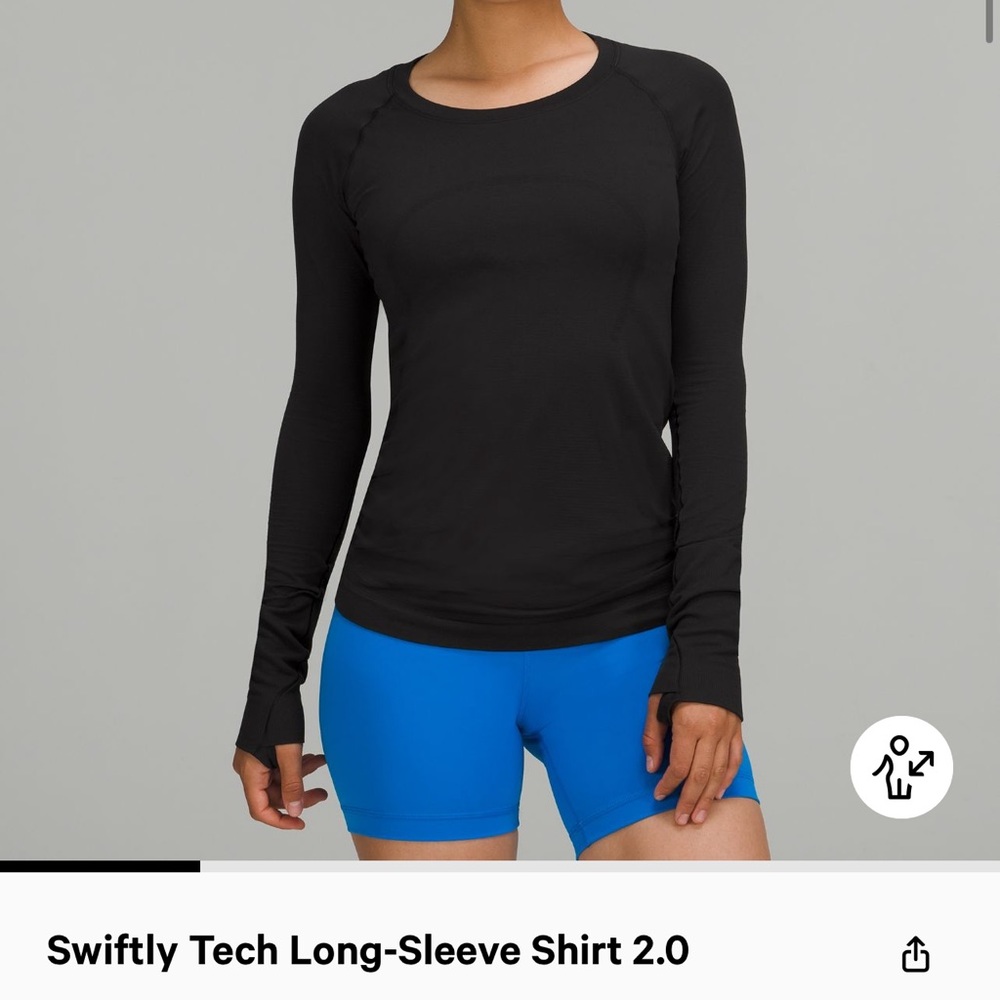 Swiftly Tech Long Sleeve Shirt size 6 Black